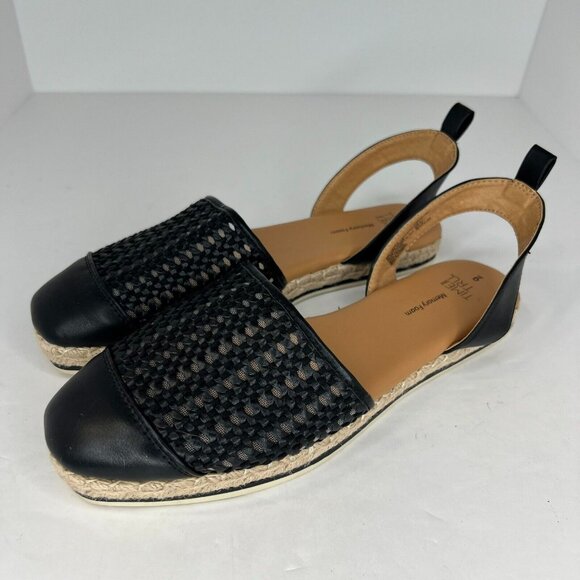 Time and Tru Shoes - Time & Tru Womens MTT23FM012 Black Beige Memory Foam Size 9 Slingback Sandals